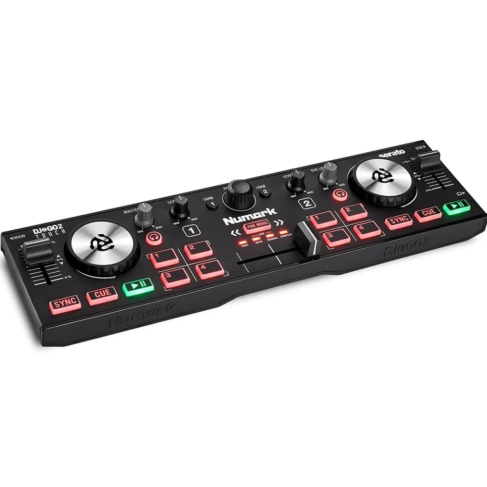 Numark DJ2GO2 Touch – Controlador DJ Portátil con Jog Wheels Táctiles - Miniatura 1 en LEMM DJ Store