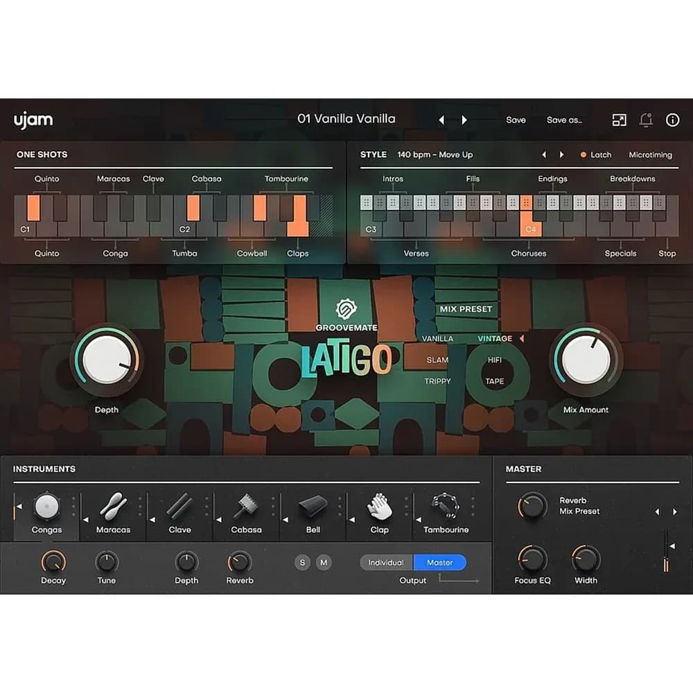 UJAM Groovemate LATIGO – Plugin de Percusión Latina (Descarga Digital) - Miniatura 1 en LEMM DJ Store