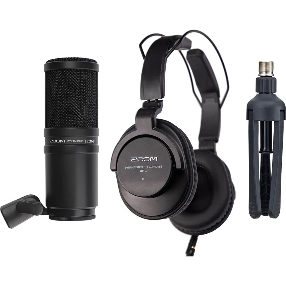 Zoom ZDM-1PMP – Pack Micrófono Podcast con Audífonos, Parabrisas, Cable XLR y Soporte de Mesa - Miniatura 2 en LEMM DJ Store