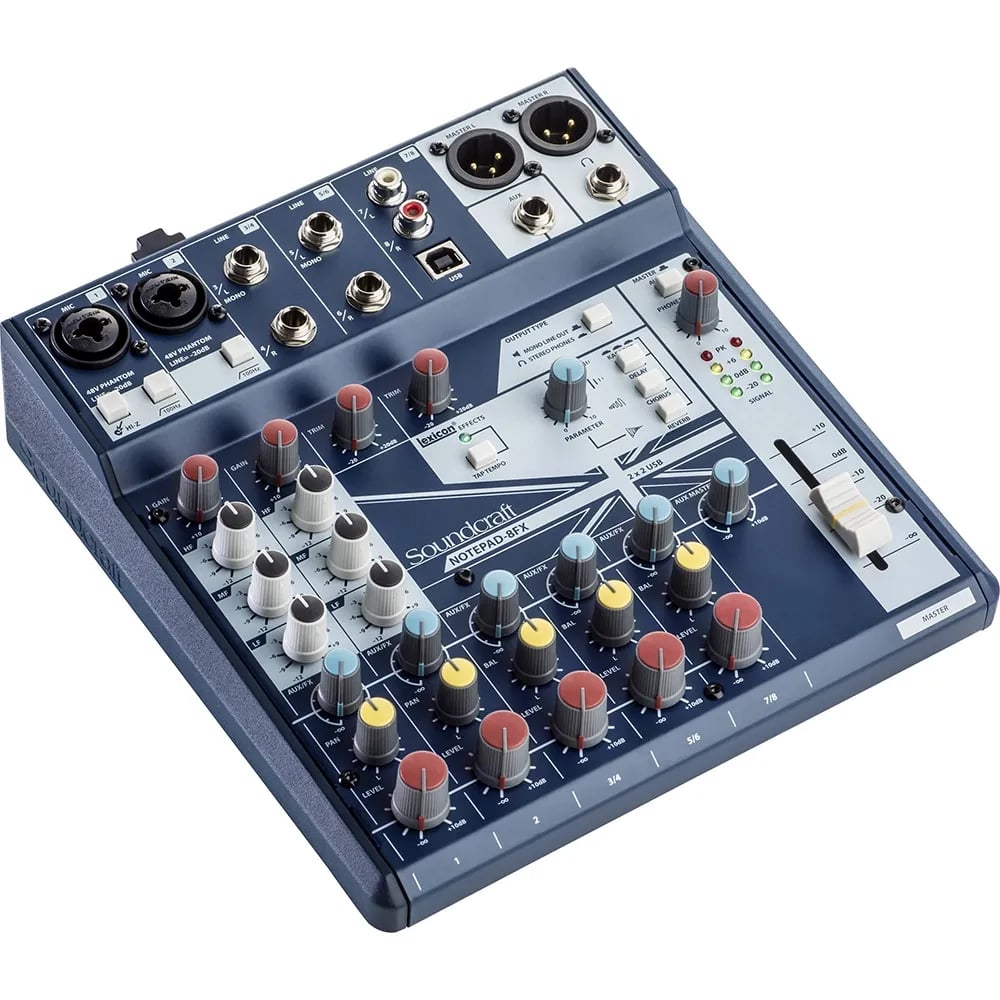 Soundcraft Notepad-8FX Mixer de 8 Canales con Efectos y USB - Variante en LEMM DJ Store