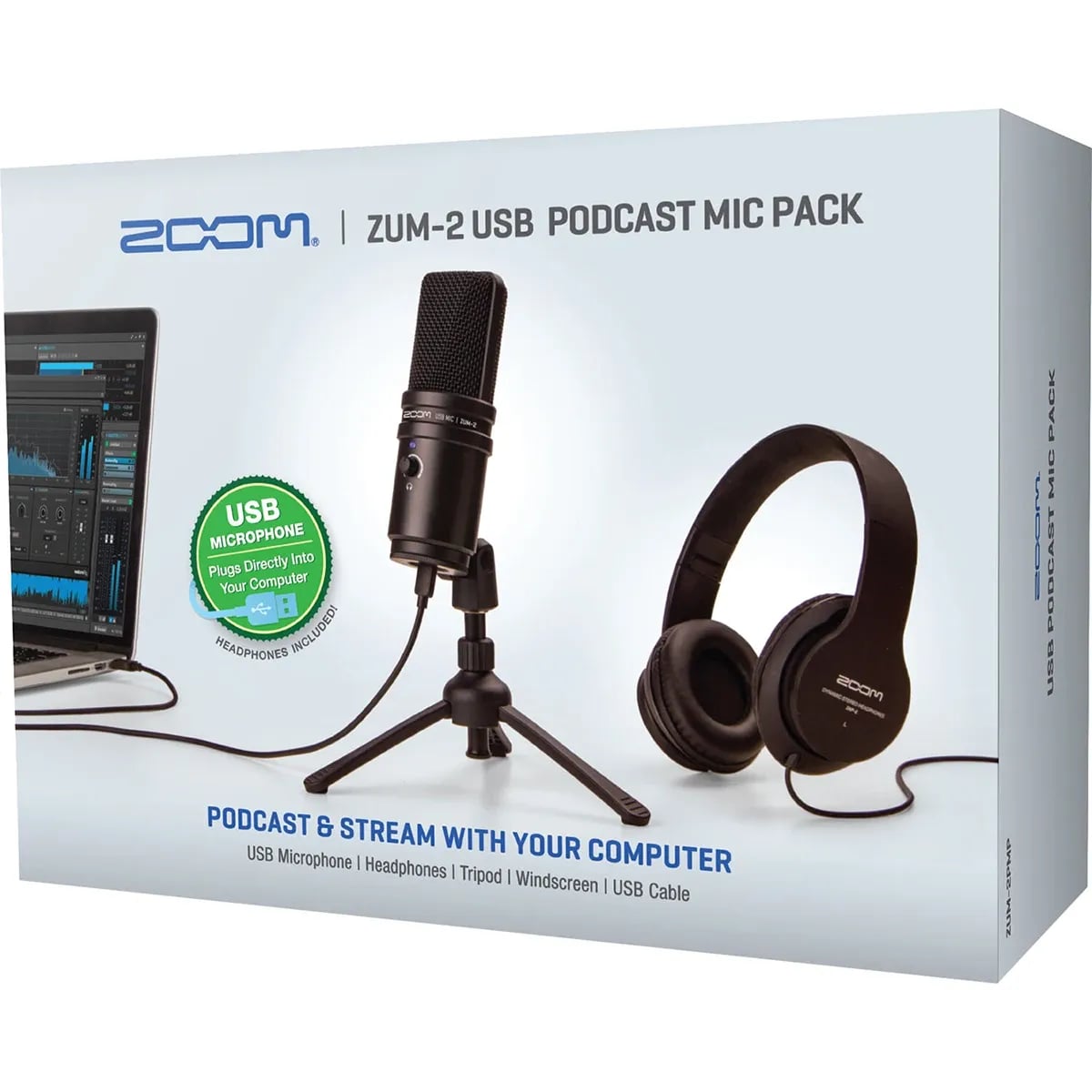 Zoom ZUM-2PMP – Pack de Micrófono USB para Podcast con Audífonos - Variante en LEMM DJ Store